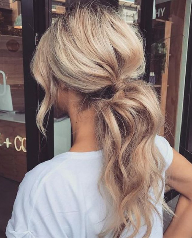 Bridesmaids Hairstyles Wavy Ponytails 4