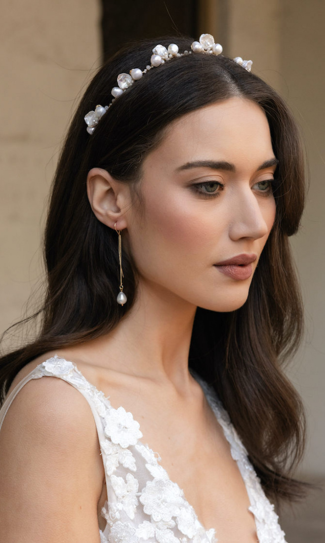 DEL MAR pearl bridal crown 3