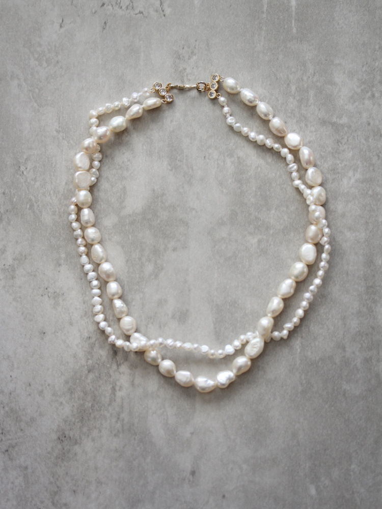 Esme Double Pearl Bridal Necklace 5