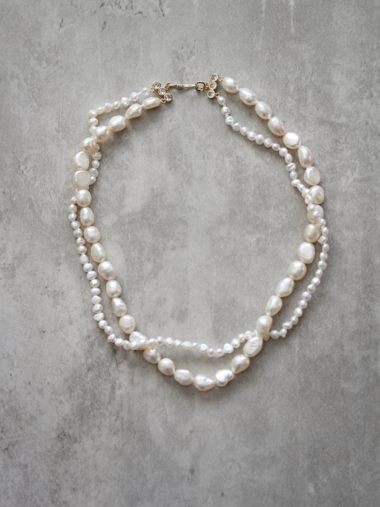 Esme Double Pearl Bridal Necklace 5