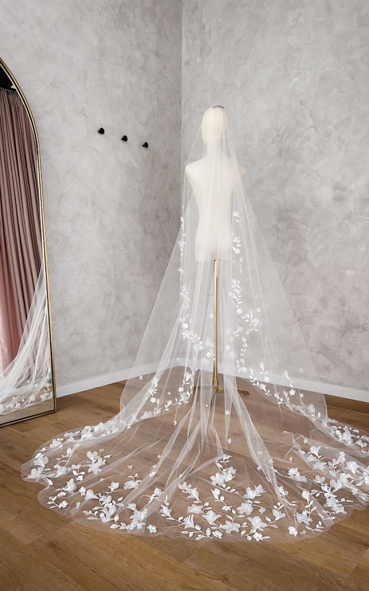 Field Of Flowers Floral Chapel Veil 2