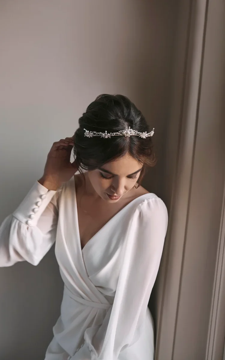Fleur Delicate Silver Bridal Crown 2