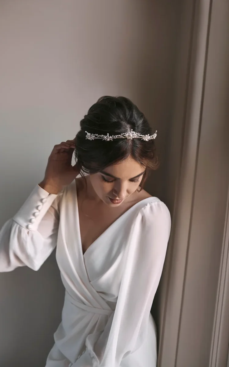 Fleur Delicate Silver Bridal Crown 2