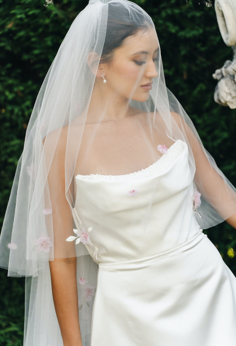 Gardenia pink cathedral veil 4