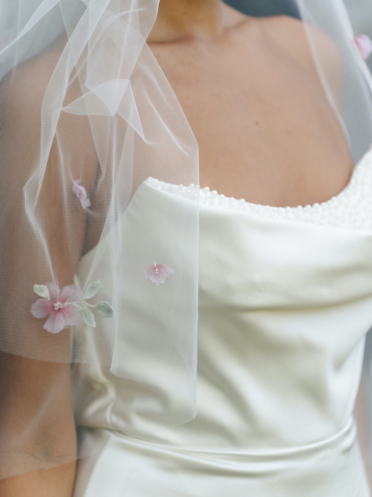 Gardenia pink cathedral veil 5