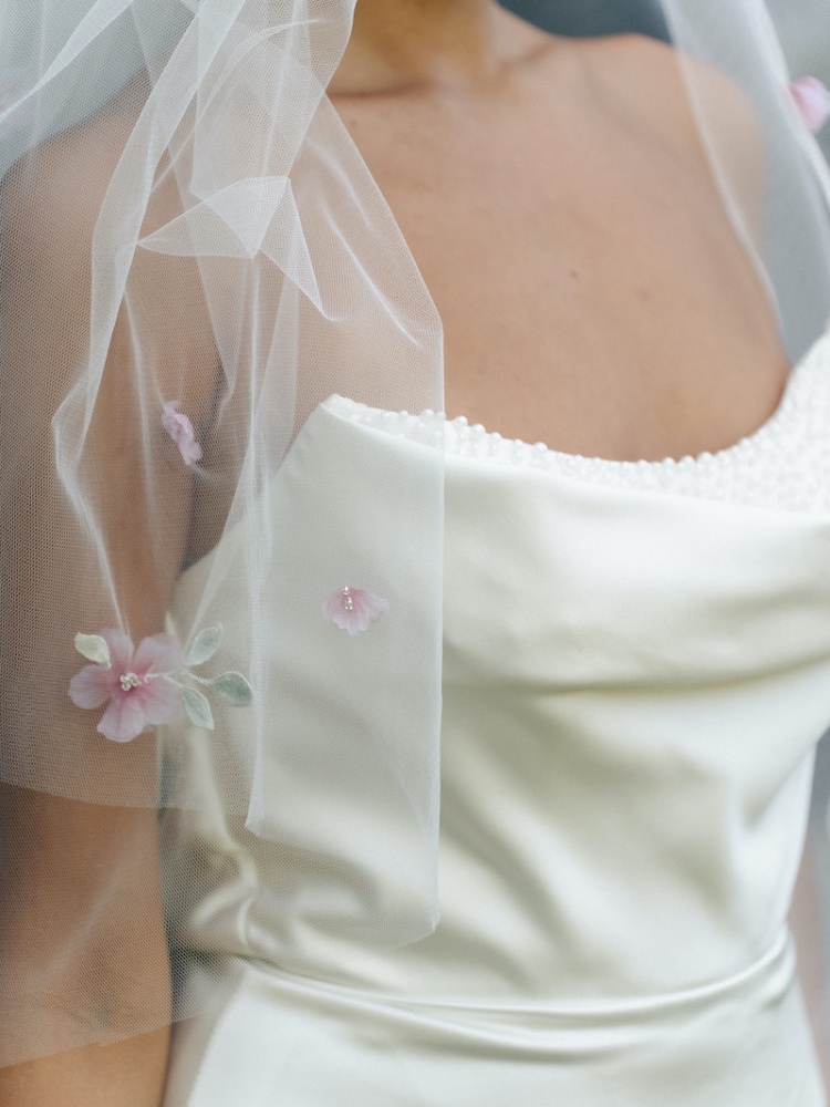Gardenia pink cathedral veil 5