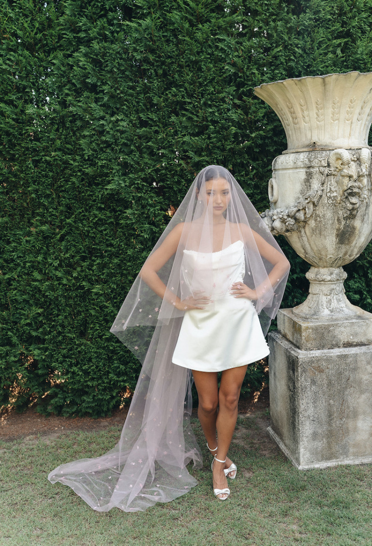 CHIARA pink wedding veil