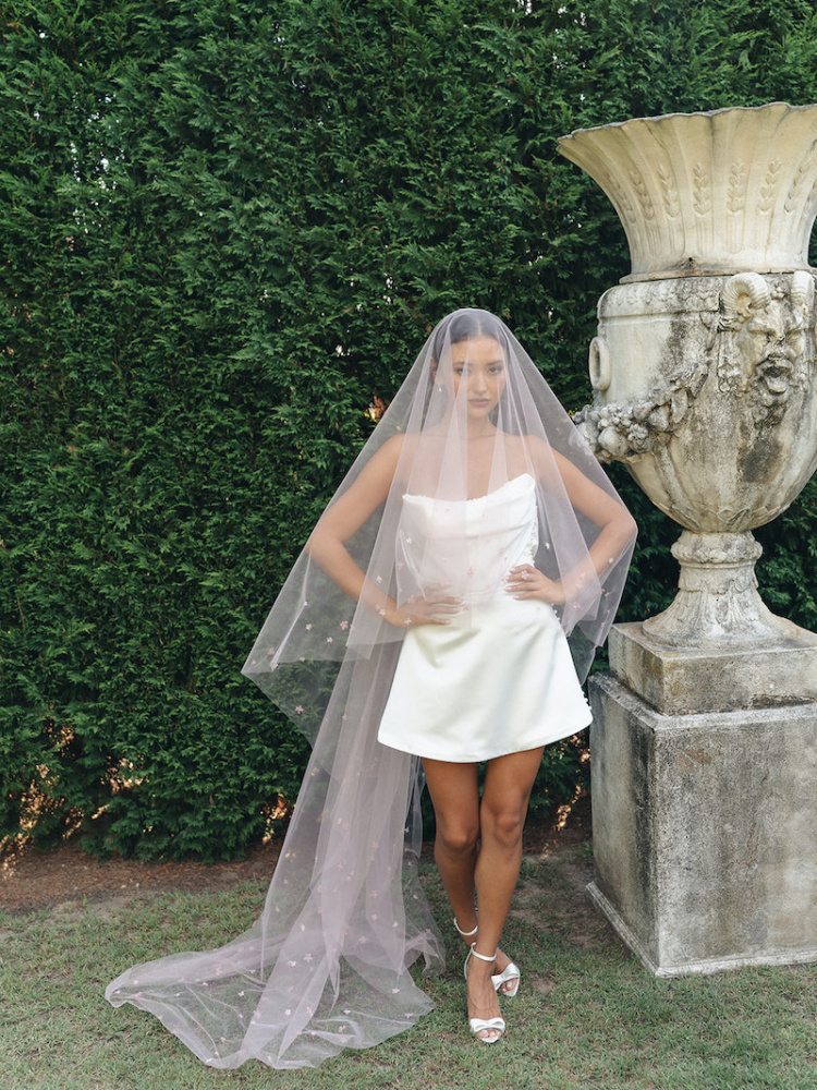 CHIARA pink wedding veil