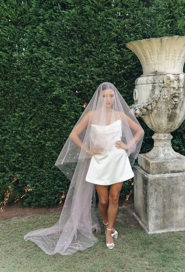 CHIARA pink wedding veil