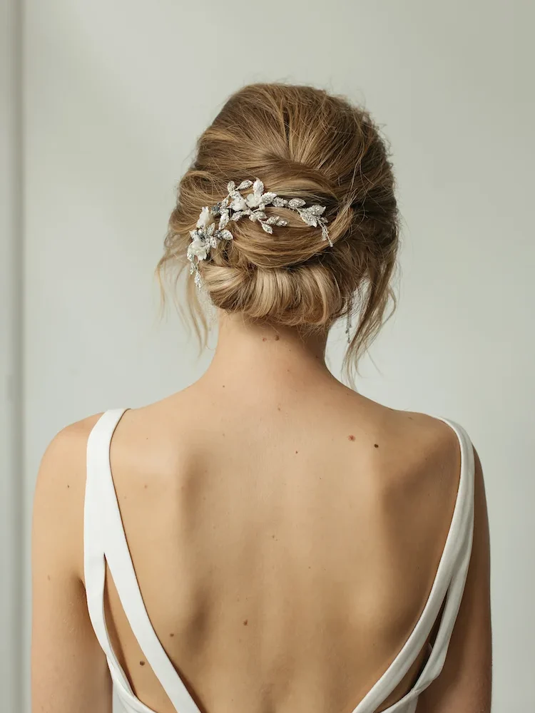 Lady Grey Silver Floral Headpiece 1