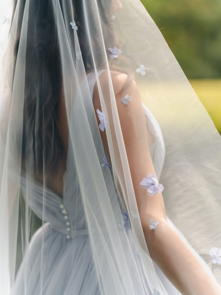 LAVINA blue wedding veil 1