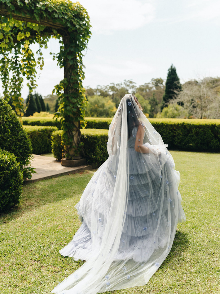 LAVINA blue wedding veil 4
