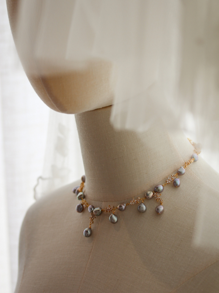 Martini Pearl Bridal Necklace 2