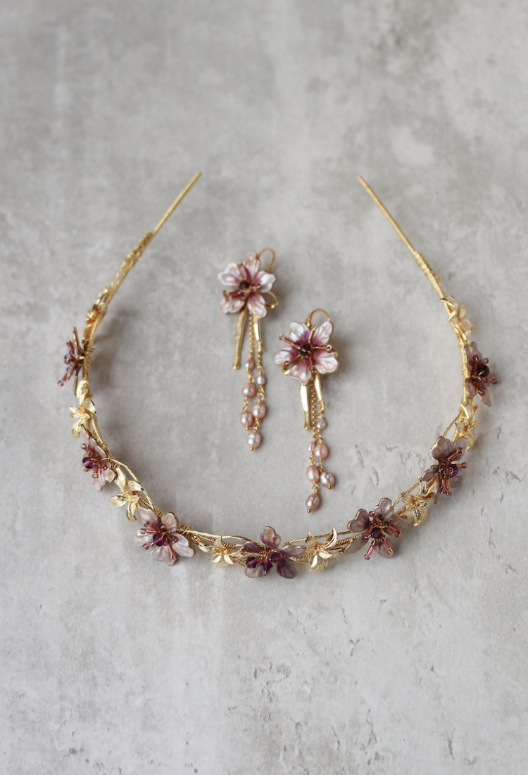 Melody Mauve Floral Headband 3