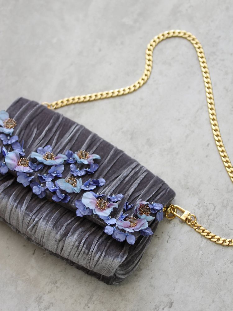 Mirella Velvet Clutch Purse 1