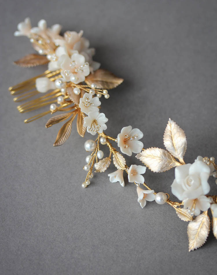 Muted Metals | A Pale Gold And Champagne Bridal Headpiece For Christina 3