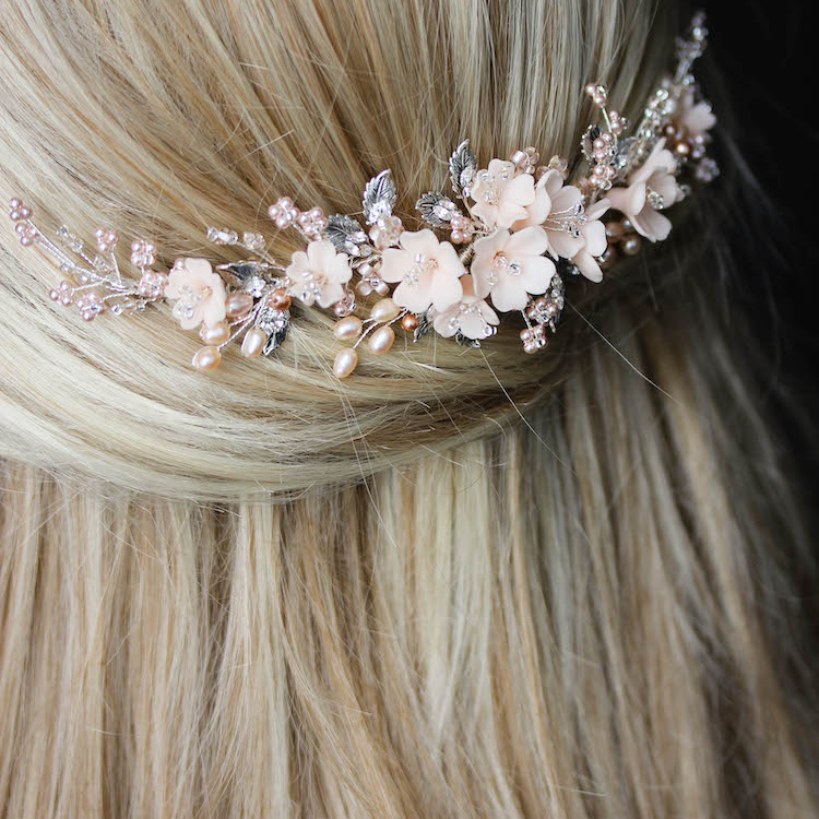 On The Eve | A Bespoke Blush Bridal Headpiece For Clara 10