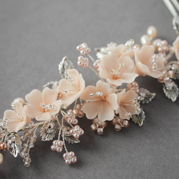 On The Eve | A Bespoke Blush Bridal Headpiece For Clara 7