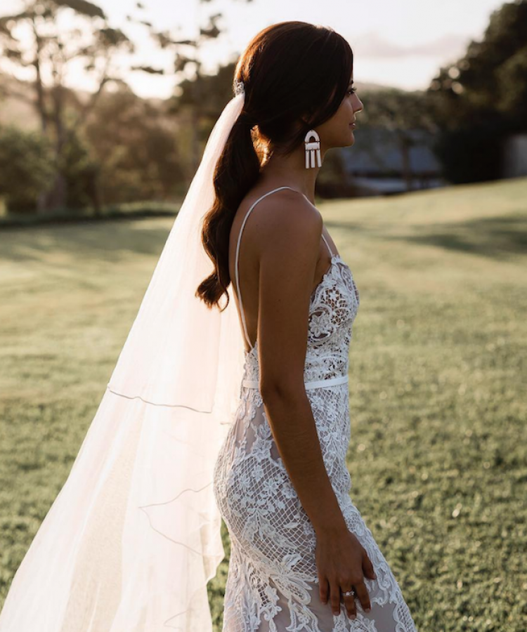 Gorgeous Wedding Hairstyles With Veils Ponytail With Veil