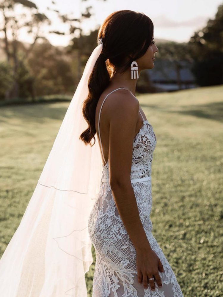 Gorgeous Wedding Hairstyles With Veils Ponytail With Veil