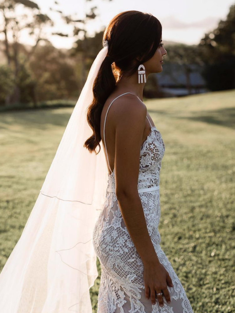 Gorgeous Wedding Hairstyles With Veils Ponytail With Veil