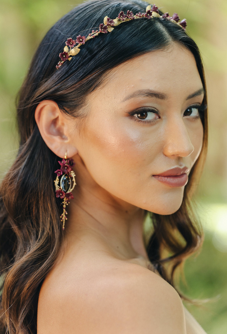 Romeo Maroon Floral Headband 9