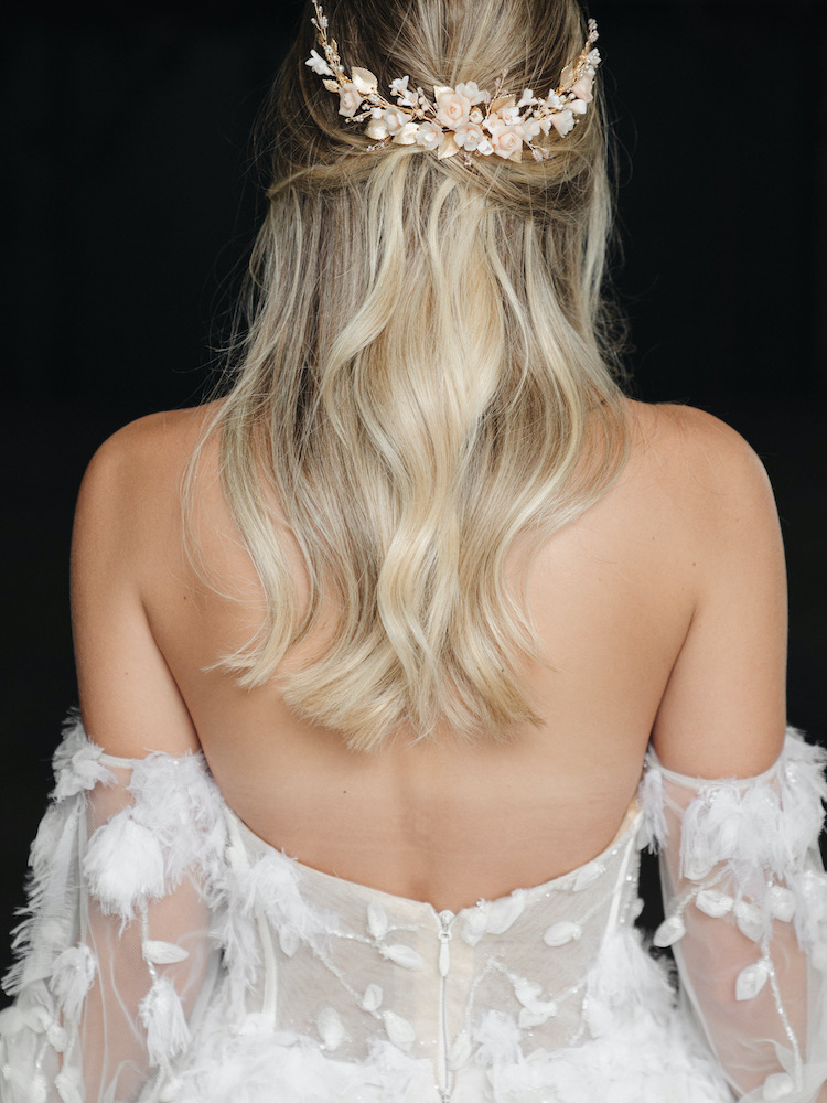 ROSALIE blush bridal headpiece