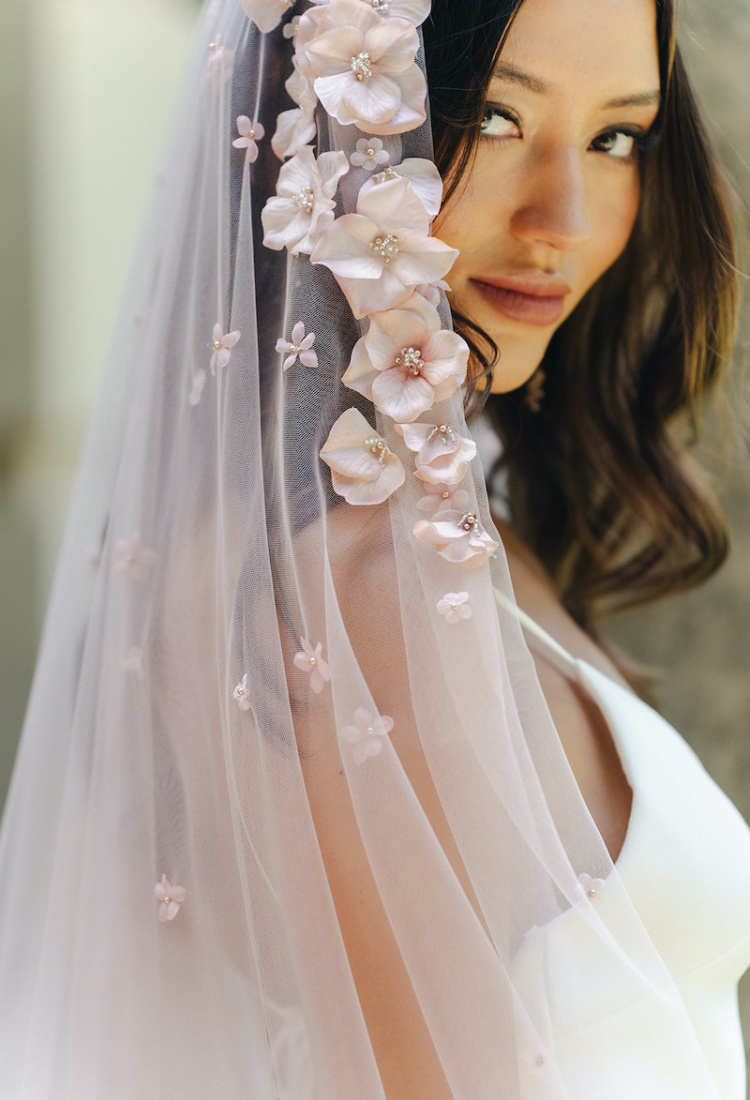 ROSANA pink cathedral veil 1