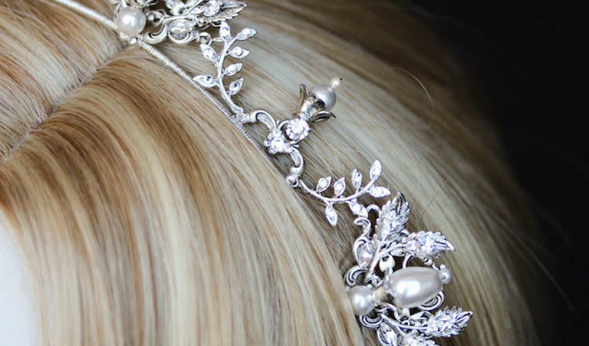 Regal Romance Silver Wedding Tiara With Pearls 9