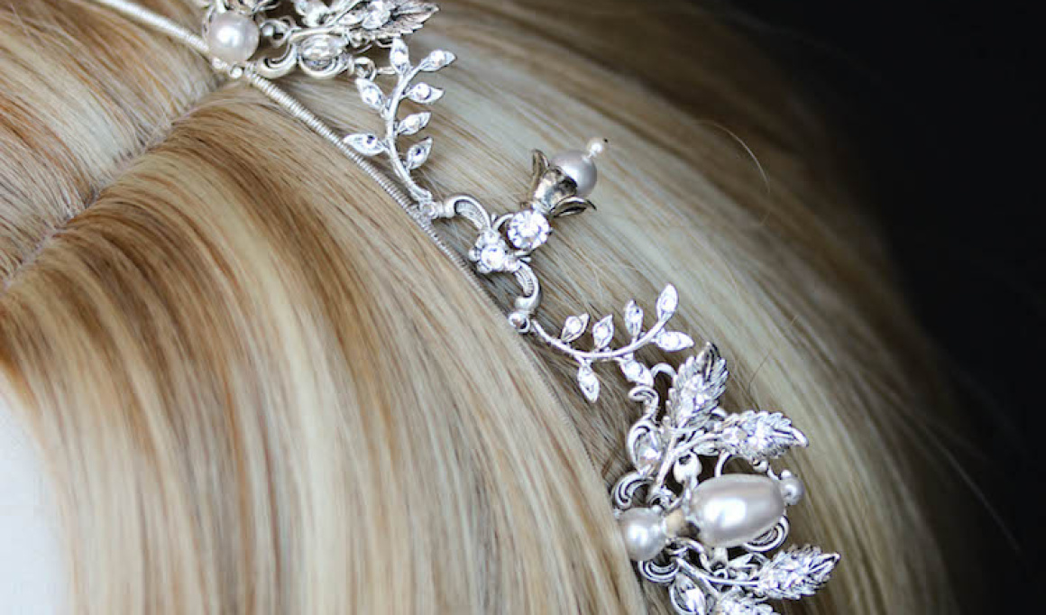 Regal Romance Silver Wedding Tiara With Pearls 9