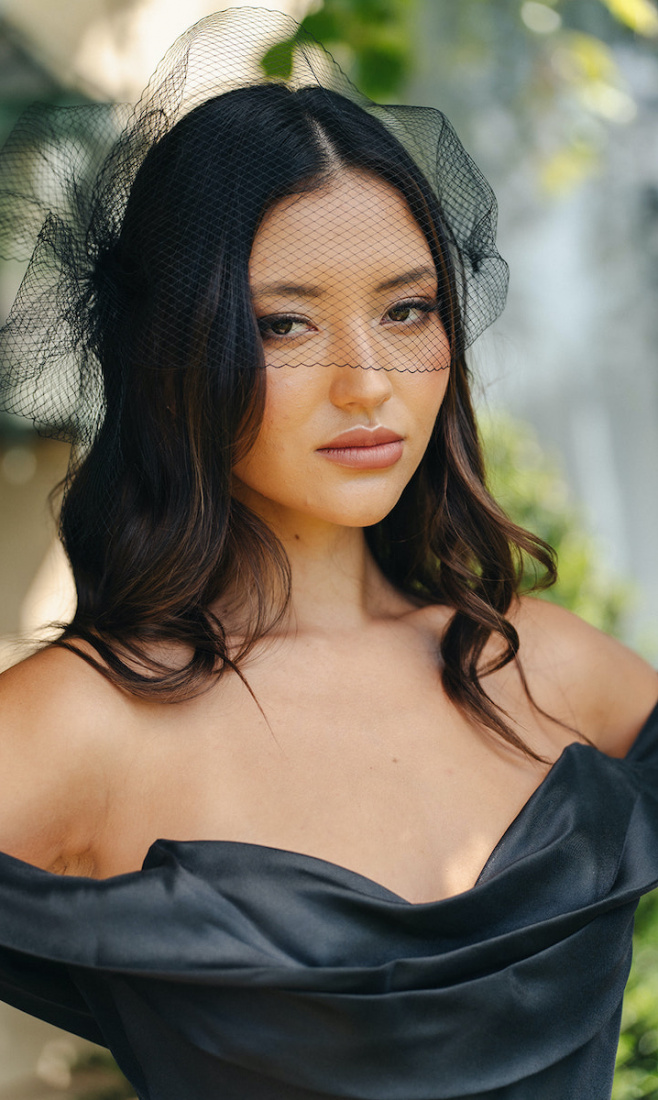 SHADOW Black Birdcage Veil 6