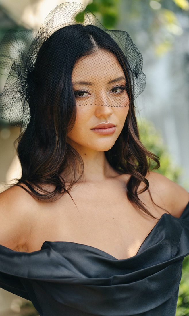 SHADOW Black Birdcage Veil 6