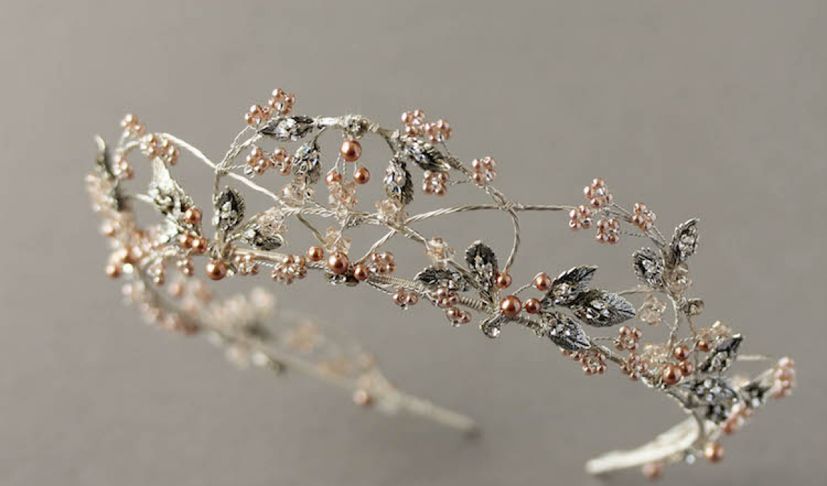 Silver And Rose Gold Wedding Crown 1