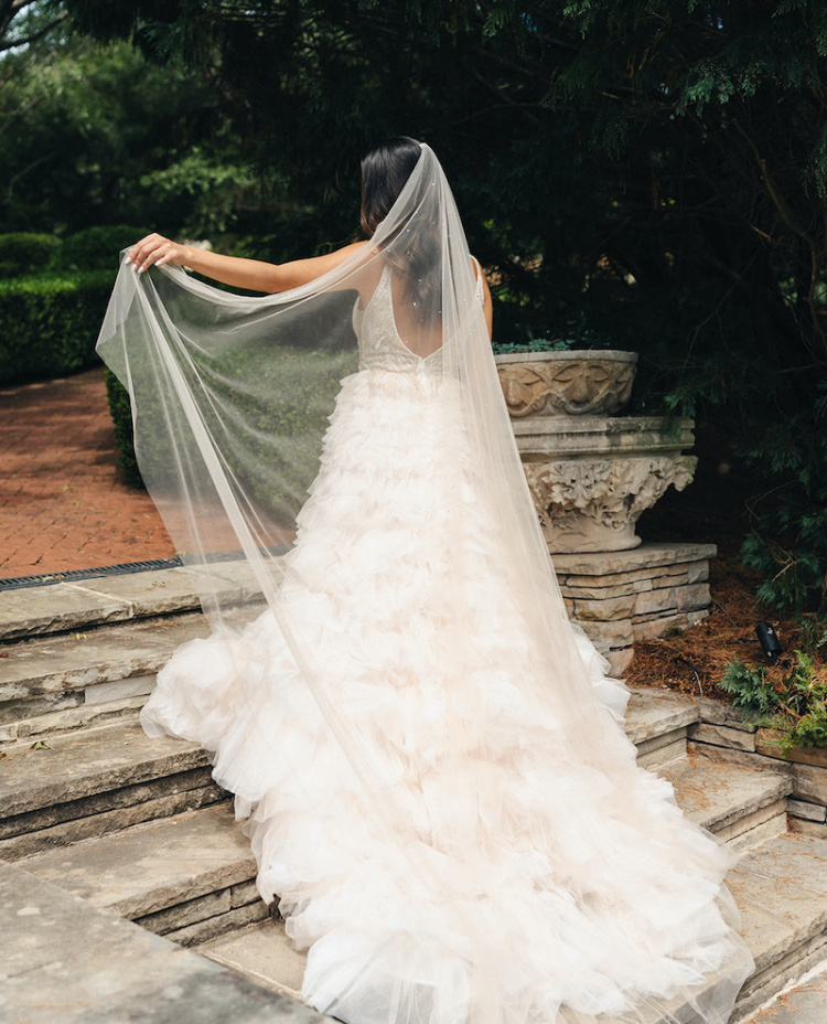 TUSCANY tan crystal wedding veil 1