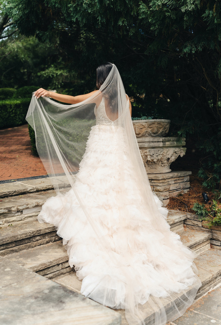 TUSCANY tan crystal wedding veil 1