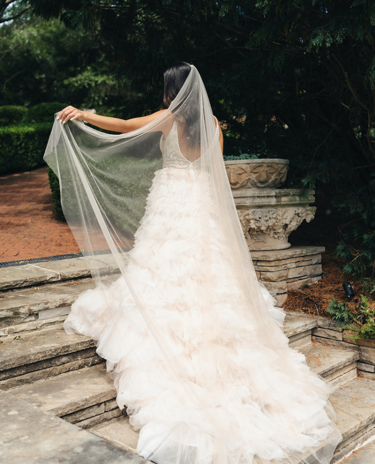 TUSCANY tan crystal wedding veil 1