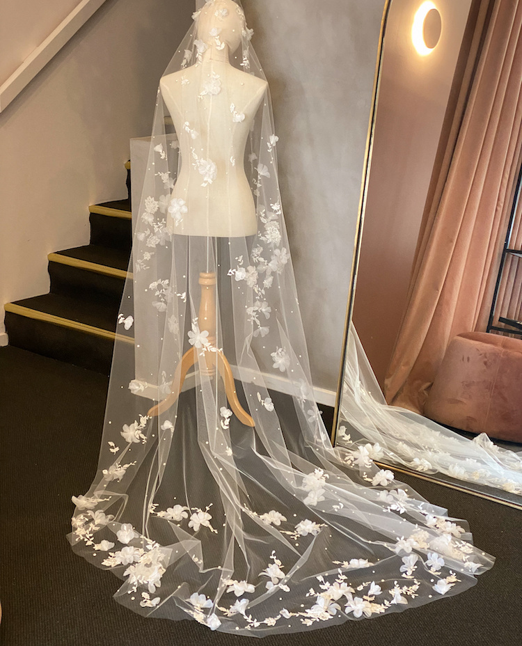 The Most Romantic Cathedral Veil For Bride Callie 1