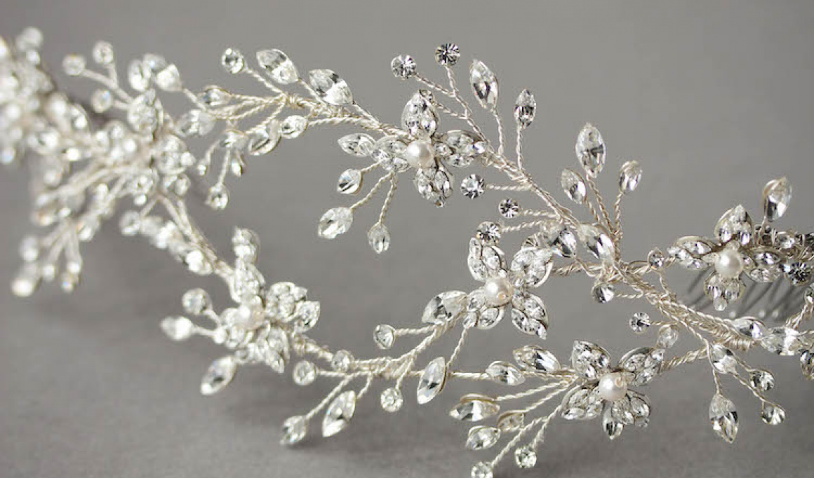 To The Moon And Back Bespoke For Frances Silver Crystal Hair Piece 5