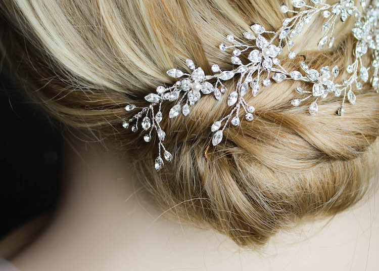 To The Moon And Back Bespoke For Frances Silver Crystal Hair Piece 6