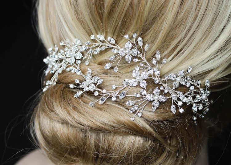 To The Moon And Back Bespoke For Frances Silver Crystal Hair Piece 8