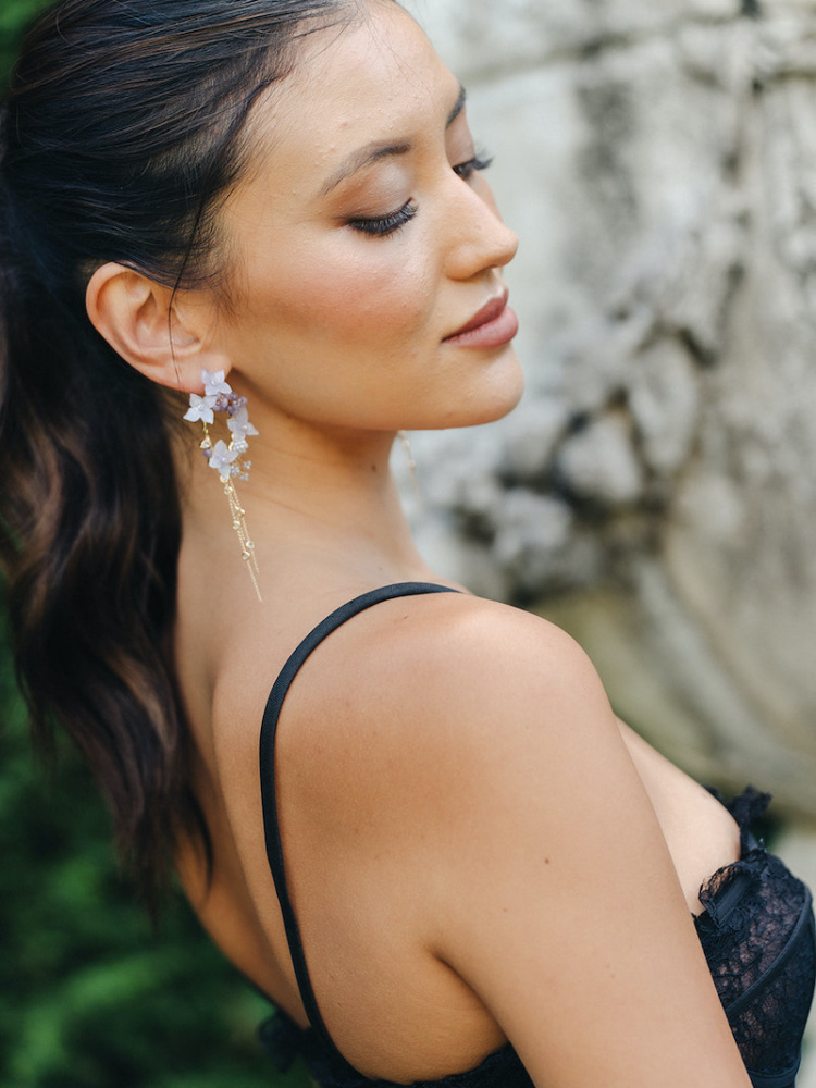 Viola Purple Wedding Earrings 5