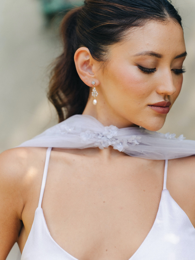 Violetta Lilac Tulle Shawl 2