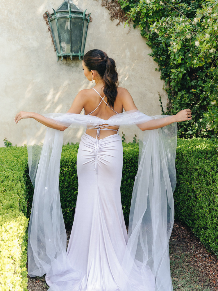 Violetta Lilac Tulle Shawl 5