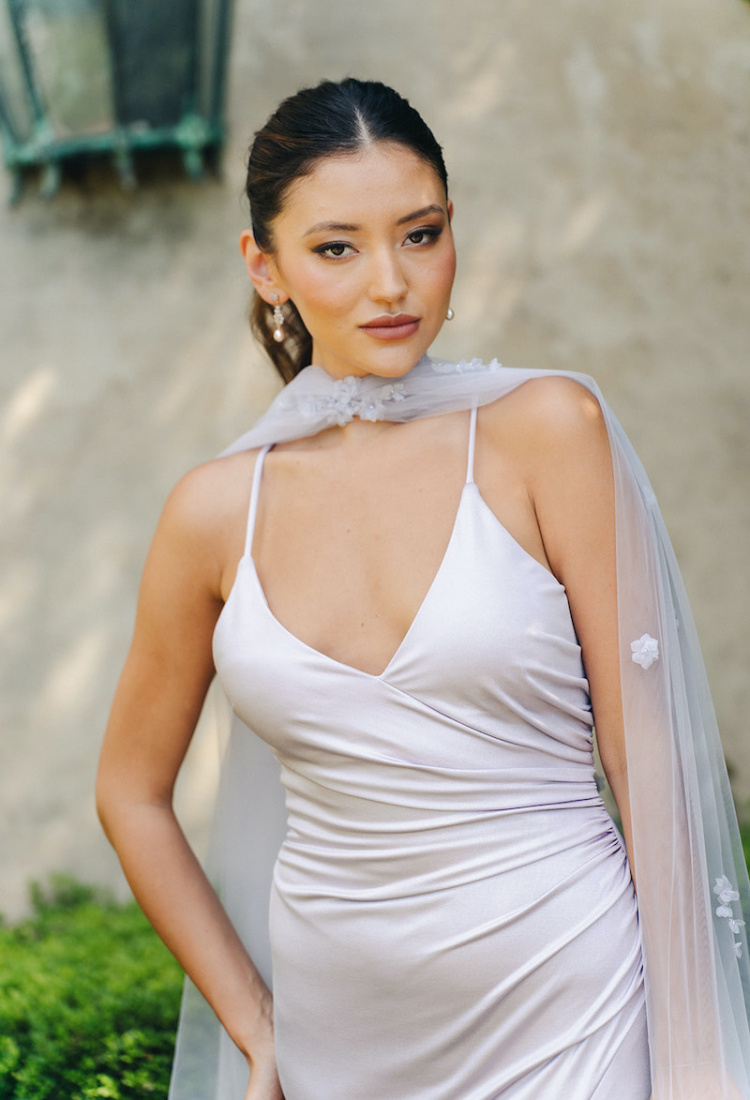 Violetta Lilac Tulle Shawl 9