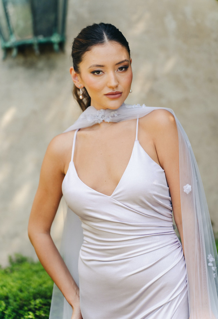 Violetta Lilac Tulle Shawl 9