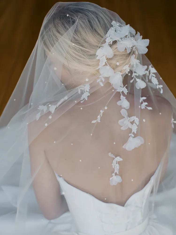Weeping Cherry Short Wedding Veil 1