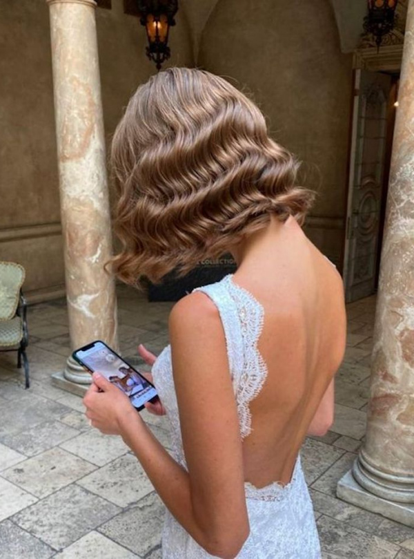 Wedding Hairstyles For Short Hair Wavy Lob 8