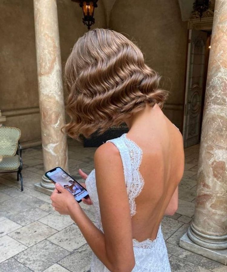 Wedding Hairstyles For Short Hair Wavy Lob 8