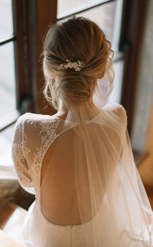 Wedding Veil Below A Bridal Bun Tania Maras Bridal 2