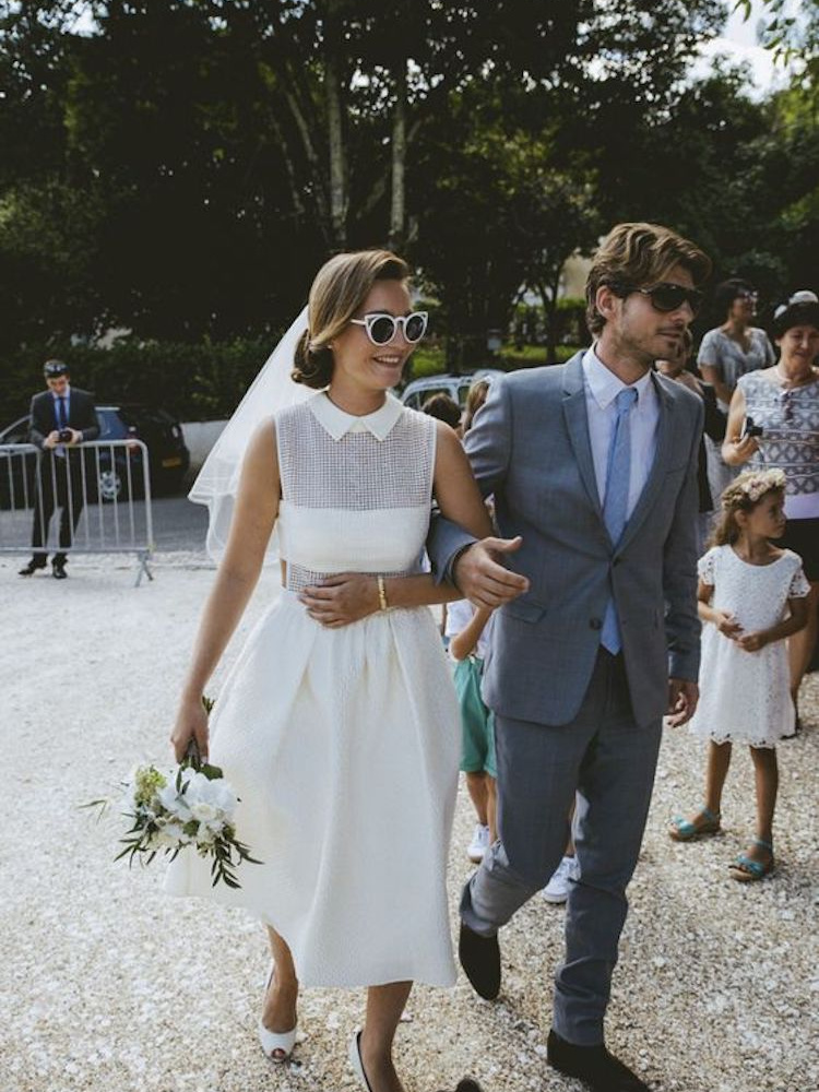 Your Guide To Styling A Short Wedding Dress With A Veil 18